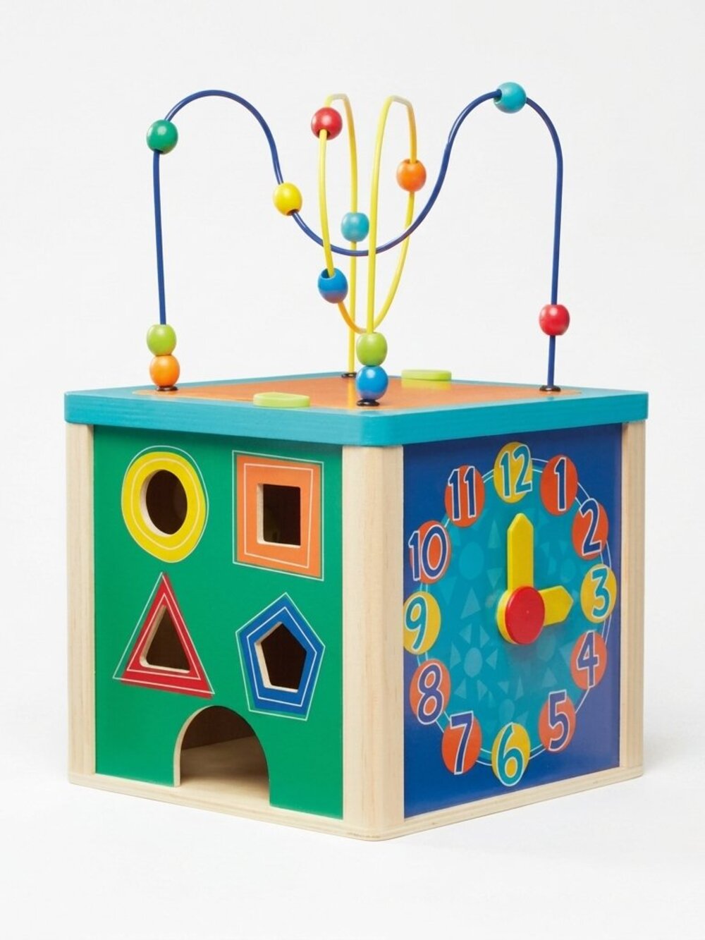 Wooden Activity Cube for Kids, 5-in-1 Montessori Baby Learning Toy - Picture 3 of 13